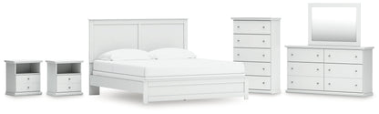 Bostwick Shoals King Panel Bed, Dresser, Mirror, Chest and 2 Nightstands - B139B53