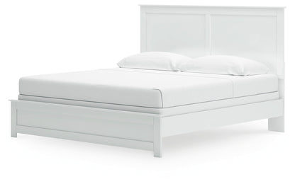 Bostwick Shoals King Panel Bed with Dresser and Nightstand in White from Ashley - Luna Furniture