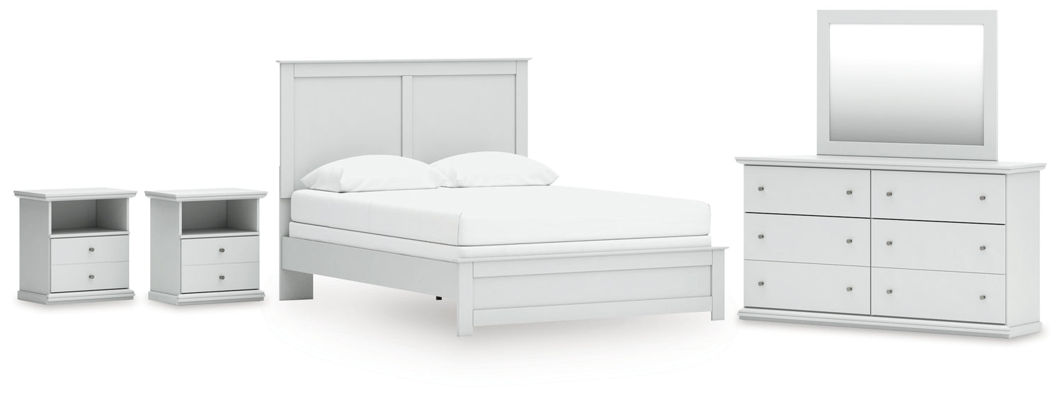Bostwick Shoals Queen Panel Bed, Dresser, Mirror and 2 Nightstands - B139B50