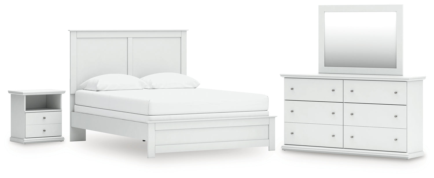 Bostwick Shoals Queen Panel Bed, Dresser, Mirror and Nightstand - B139B55