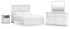 Bostwick Shoals Queen Panel Bed with Mirrored Dresser and Nightstand in White - PKG021574