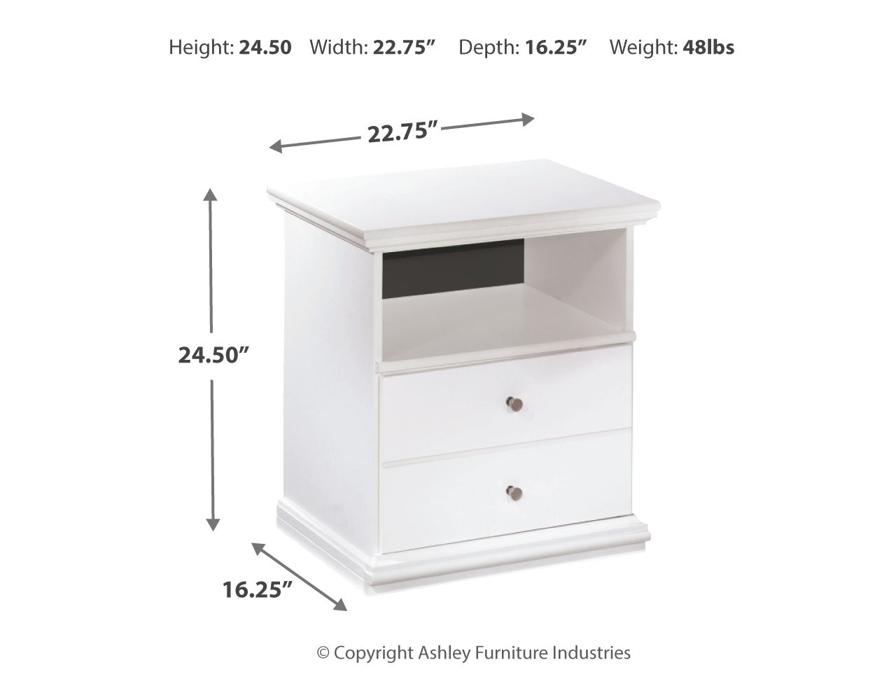 Bostwick Shoals Queen Panel Bed with Mirrored Dresser and Nightstand in White - PKG021574