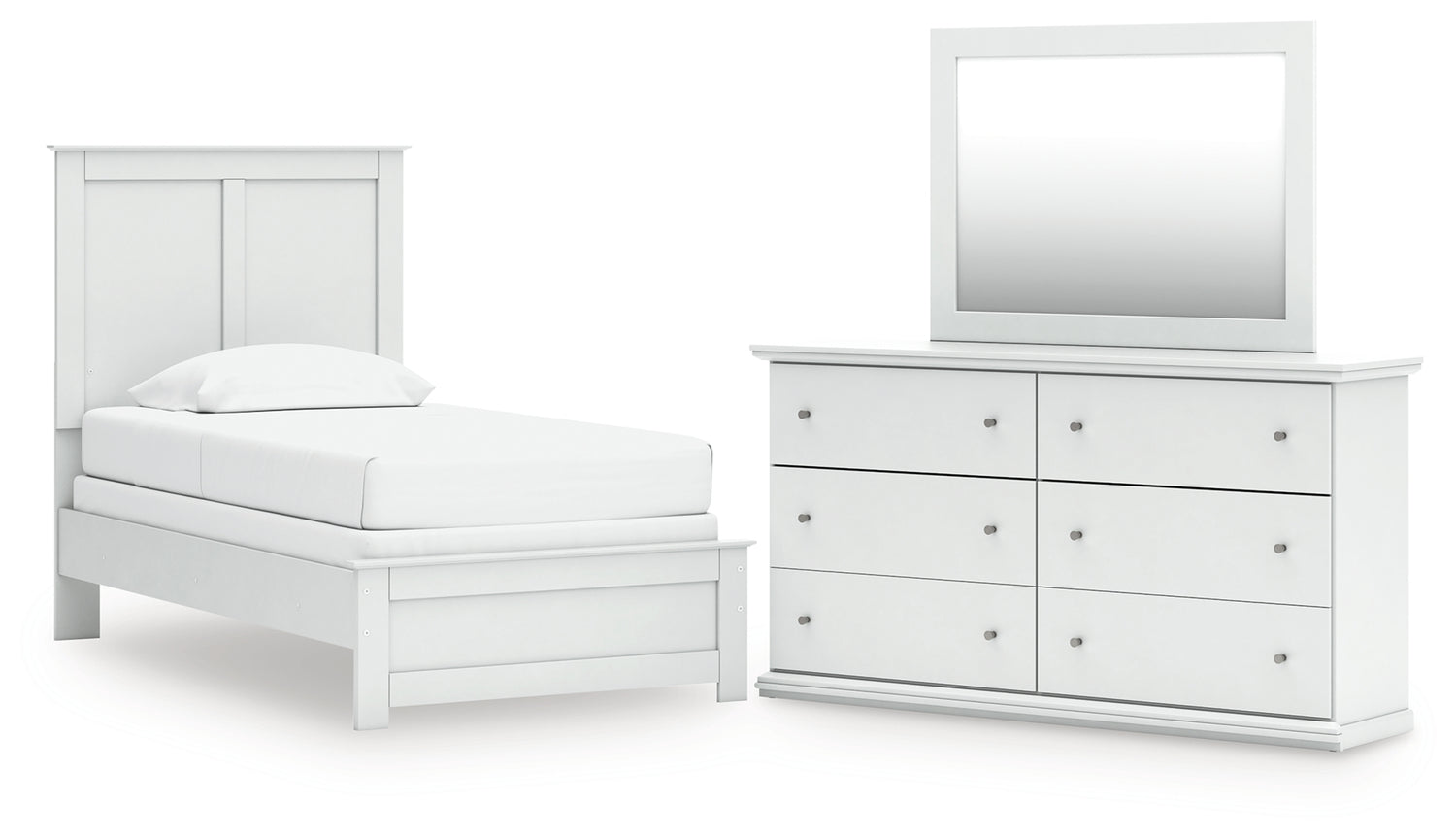 Bostwick Shoals Twin Panel Bed, Dresser and Mirror - B139B70