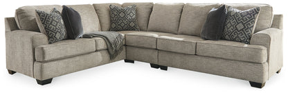 Bovarian 3-Piece Sectional with Ottoman in Stone - PKG001482