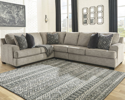 Bovarian 3-Piece Sectional with Ottoman in Stone - PKG001482