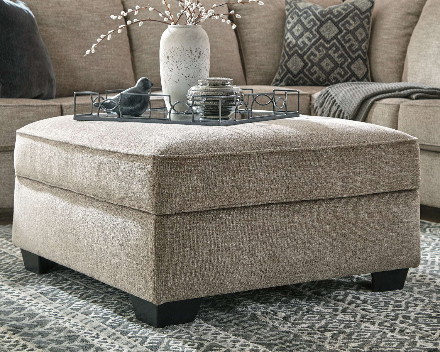 Bovarian 3-Piece Sectional with Ottoman in Stone - PKG001482