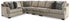 Bovarian 4-Piece Sectional with Ottoman in Stone - PKG016153