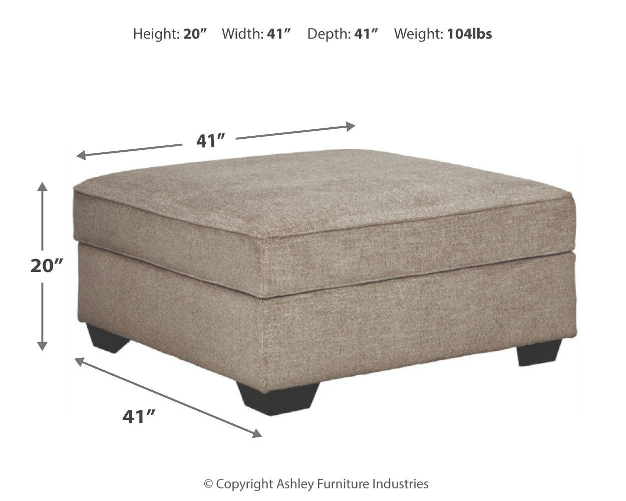 Bovarian 4-Piece Sectional with Ottoman in Stone - PKG016153