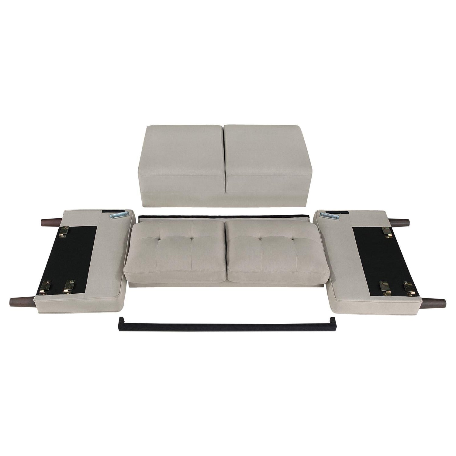 Bowen Beige 3-Piece Upholstered Track Arms Tufted Sofa Set from Coaster - Luna Furniture