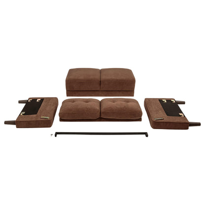 Bowen II 2-piece Fabric Upholstered Track Arm Sofa Set Rust - 509971-S2