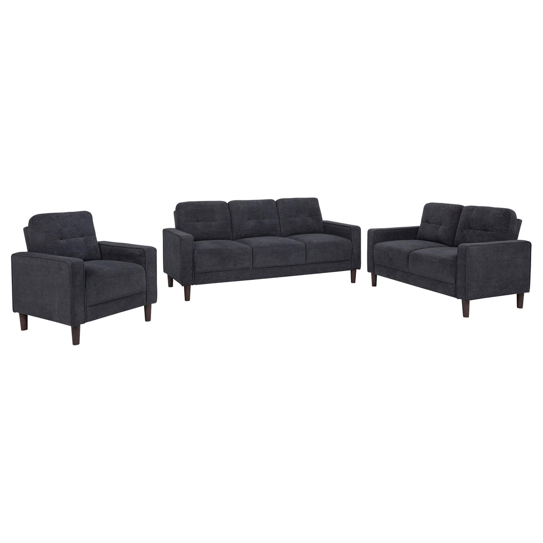 Bowen II 3-piece Upholstered Track Arm Sofa Set Steel Grey - 509981-S3