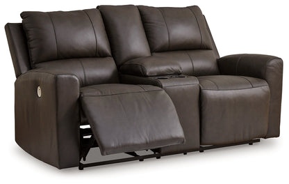 Boxmere Storm Power Reclining Loveseat with Console - U1310096