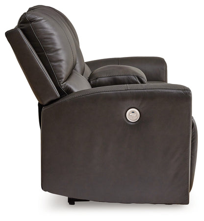Boxmere Storm Power Reclining Loveseat with Console - U1310096