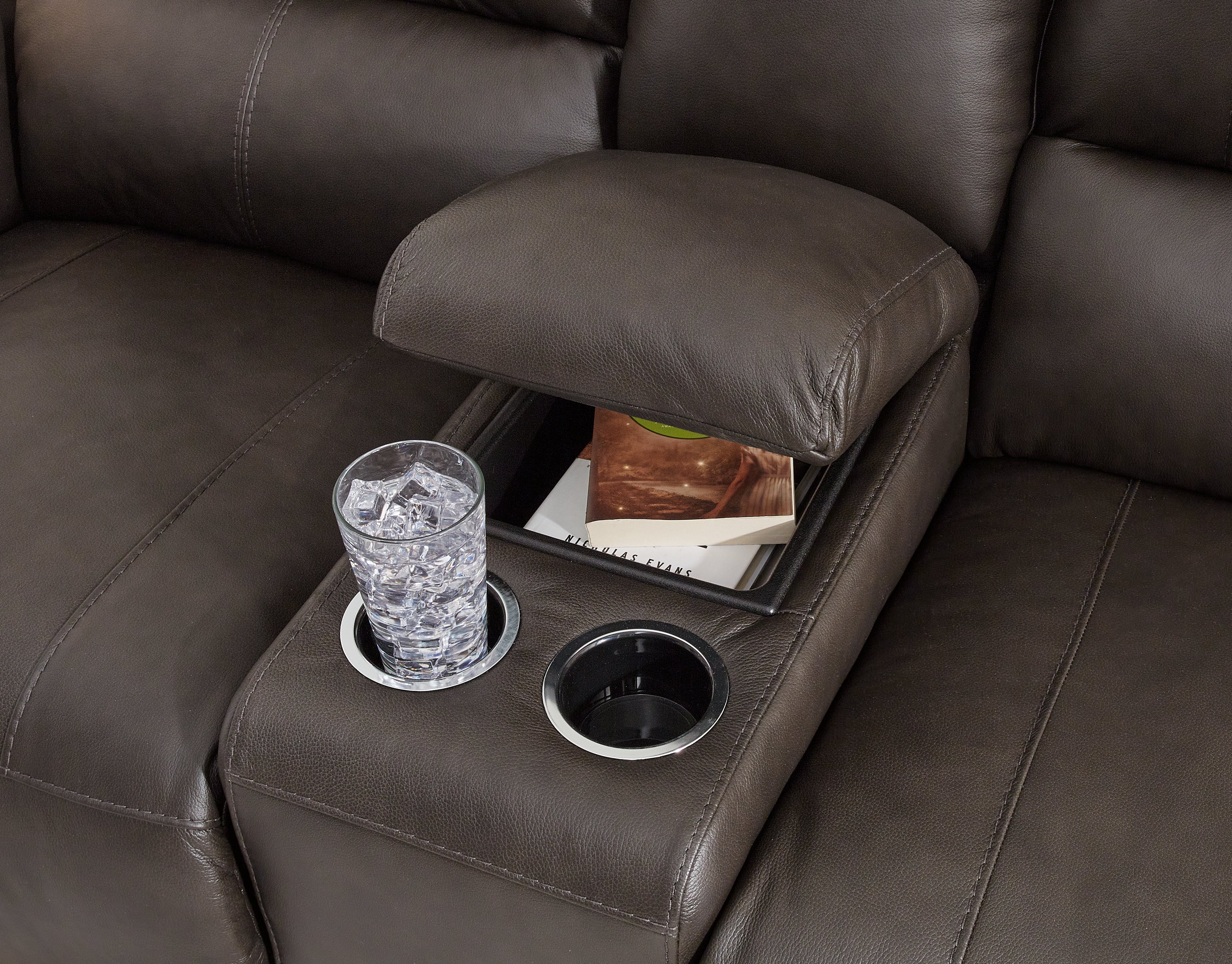 Boxmere Storm Power Reclining Loveseat with Console - U1310096