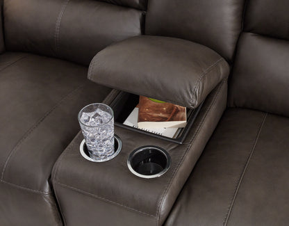 Boxmere Storm Power Reclining Loveseat with Console - U1310096