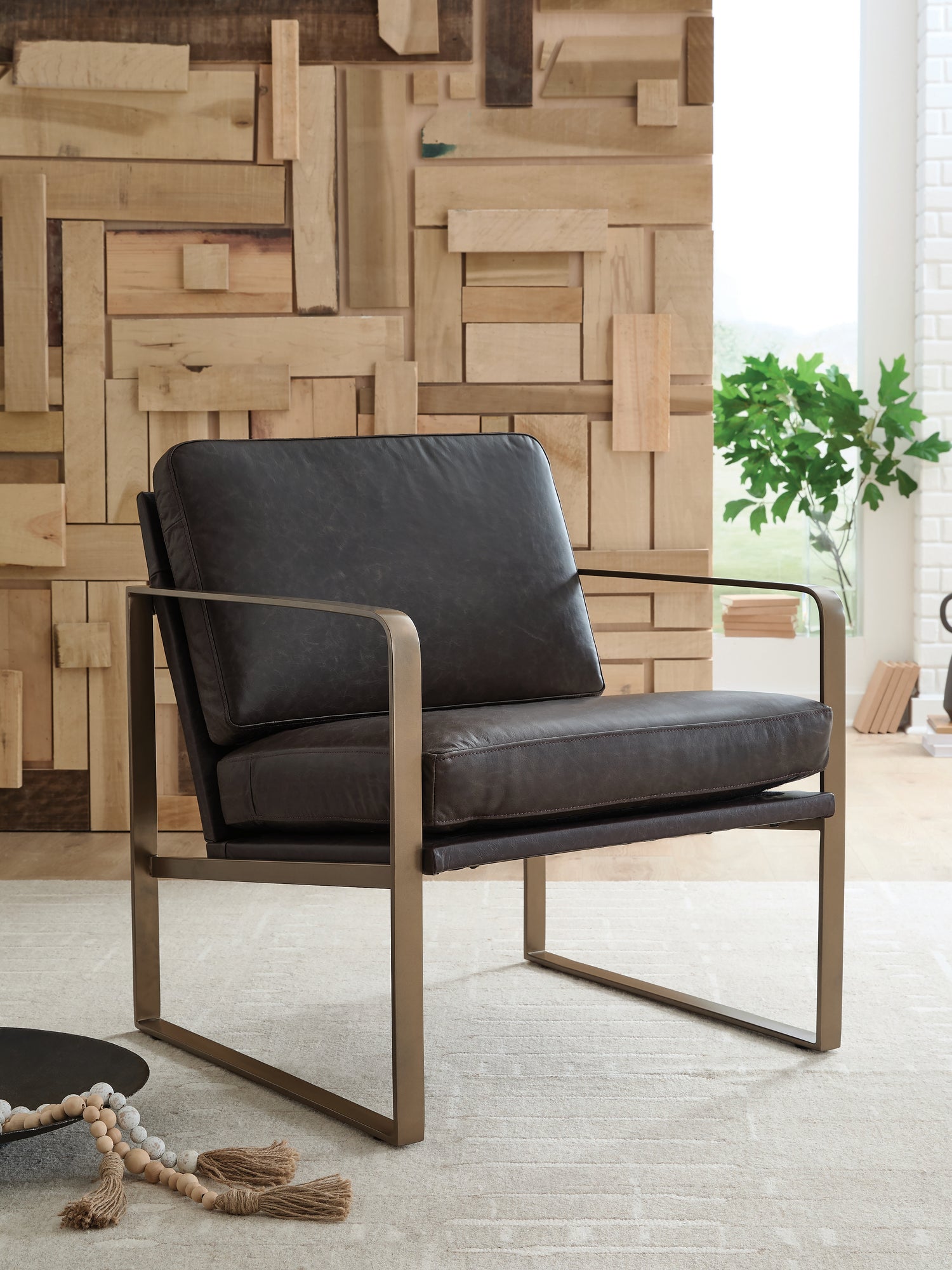 Bradett Dark Brown/Gold Finish Accent Chair - A3000763