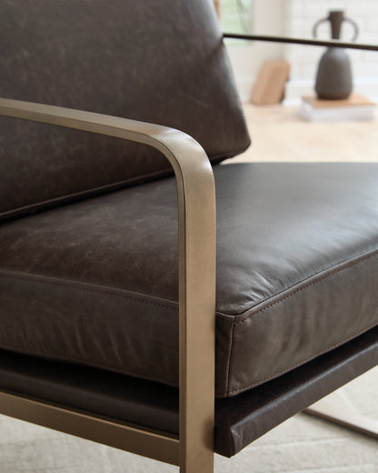 Bradett Dark Brown/Gold Finish Accent Chair - A3000763