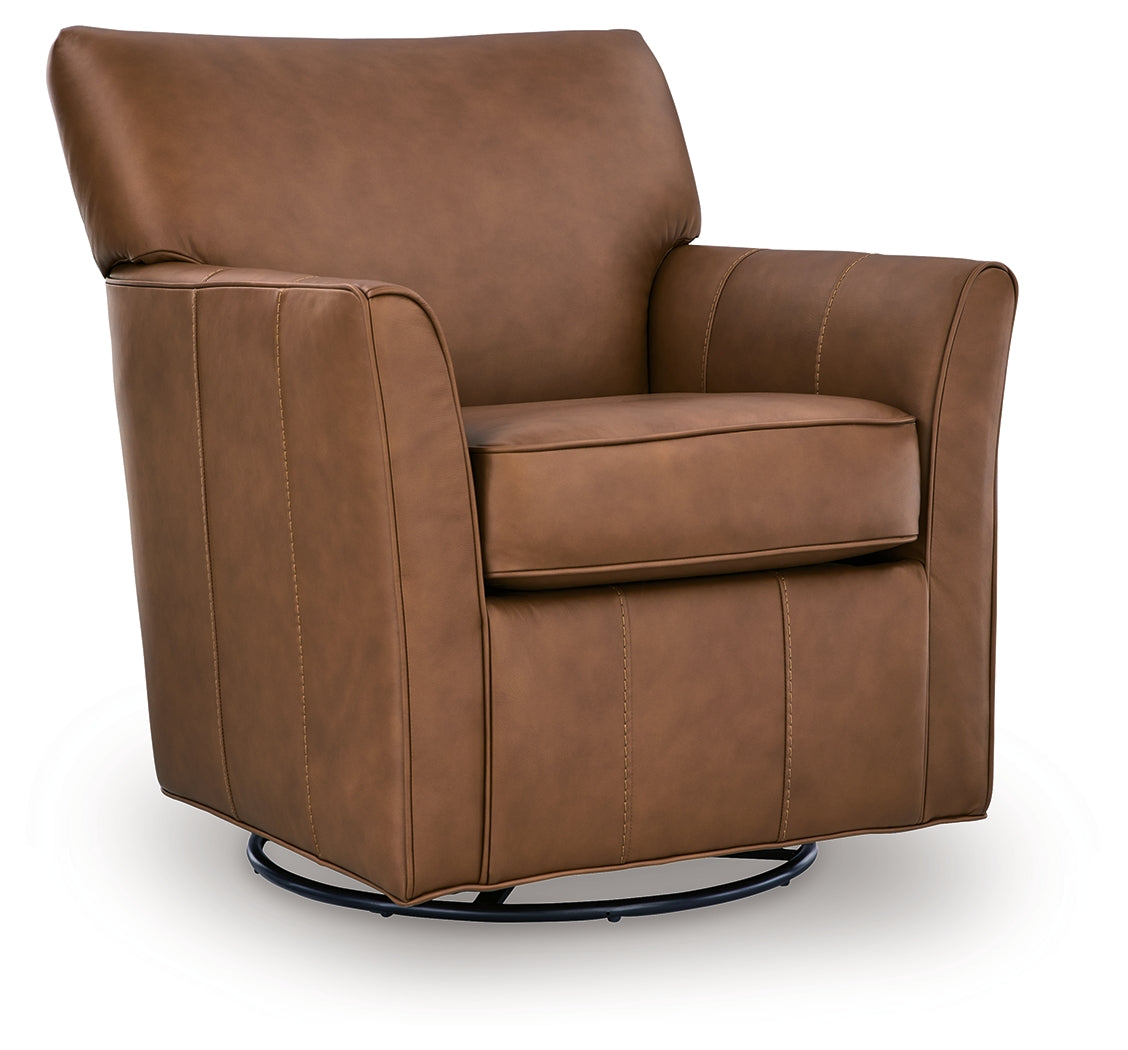 Braydunn Caramel Swivel Glider Accent Chair - A3000821