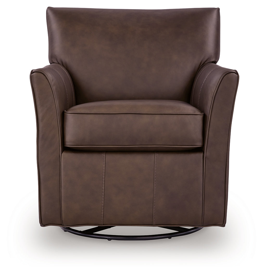 Braydunn Espresso Brown Swivel Glider Accent Chair - A3000820
