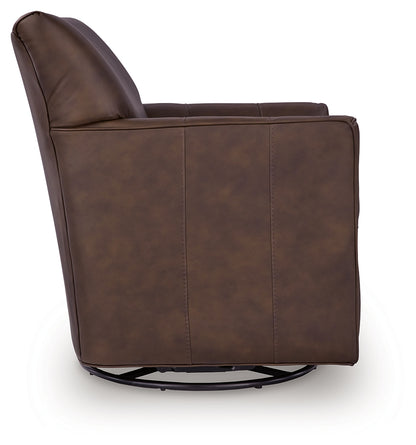 Braydunn Espresso Brown Swivel Glider Accent Chair - A3000820