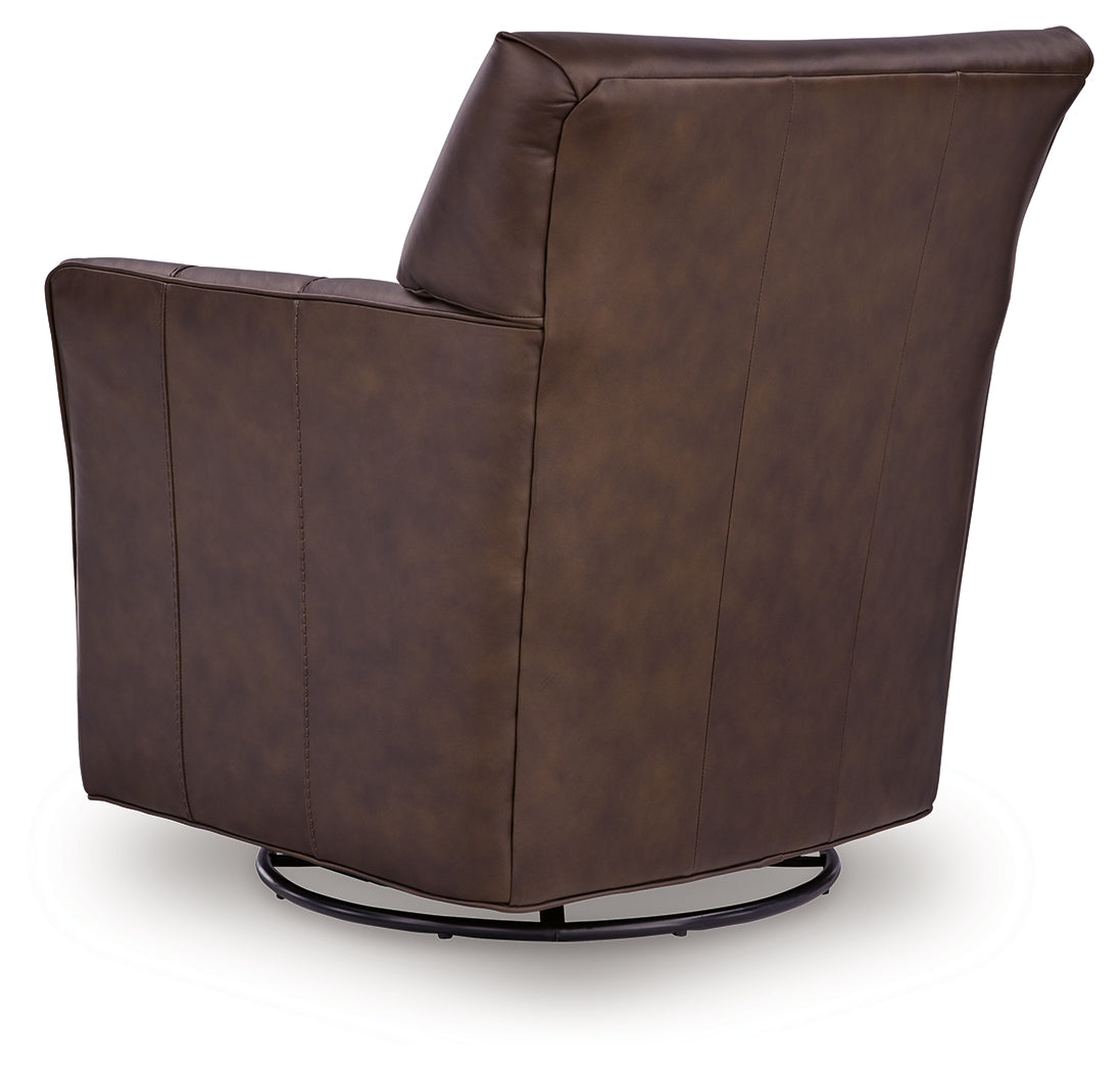 Braydunn Espresso Brown Swivel Glider Accent Chair - A3000820