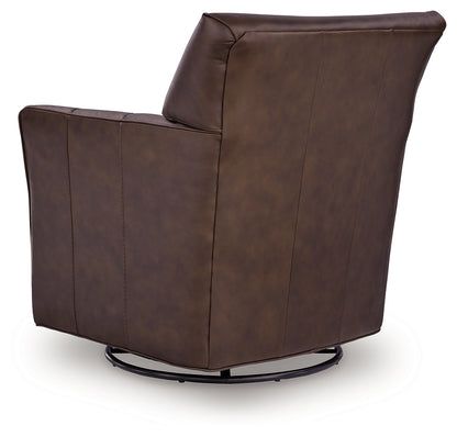 Braydunn Espresso Brown Swivel Glider Accent Chair - A3000820