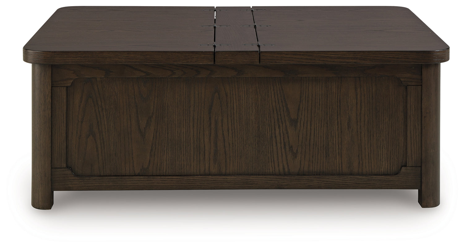 Breckington Dark Brown Coffee Table With Storage - T678-20
