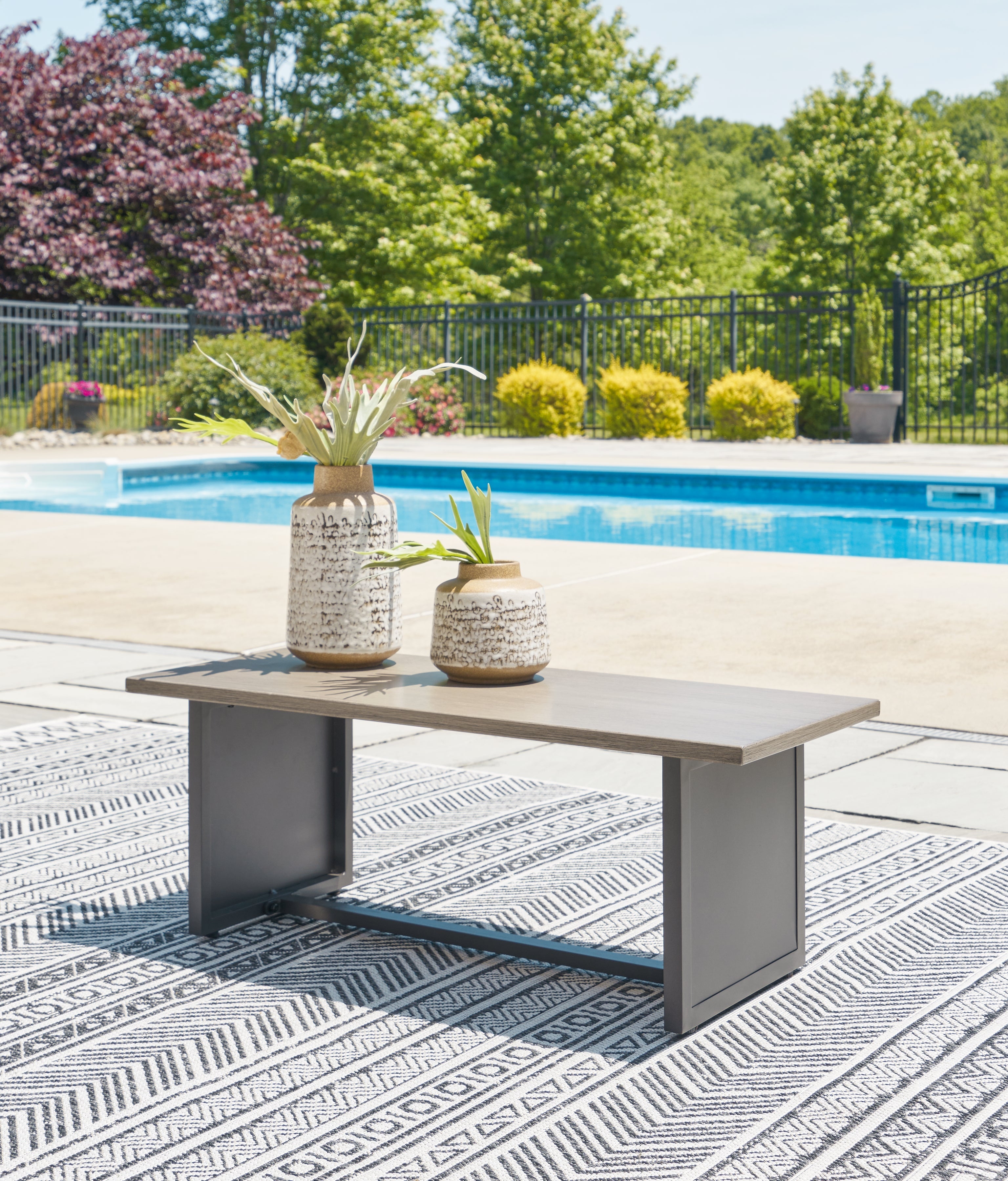 Bree Zee 4-Piece Outdoor Sectional with End Table in Brown - PKG018452
