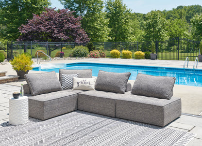 Bree Zee 4-Piece Outdoor Sectional with End Table in Brown - PKG018452