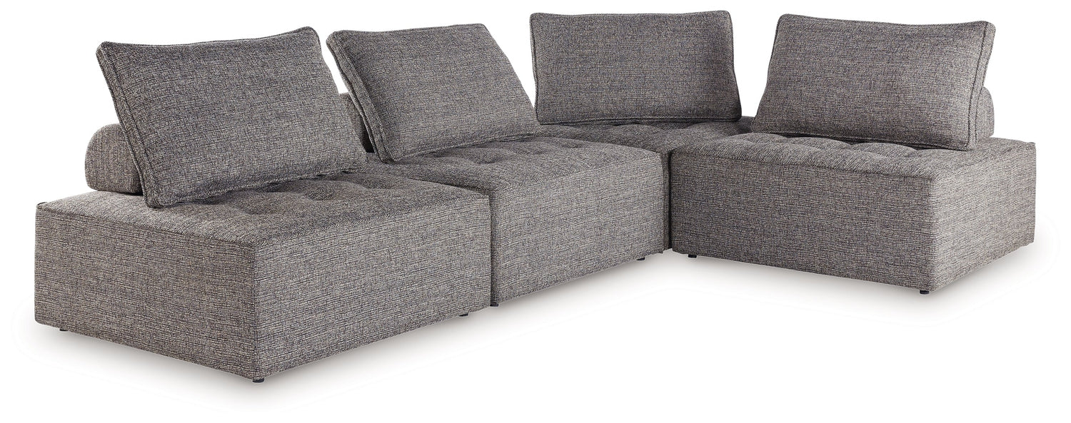 Bree Zee 4-Piece Outdoor Sectional with End Table in Brown - PKG018452