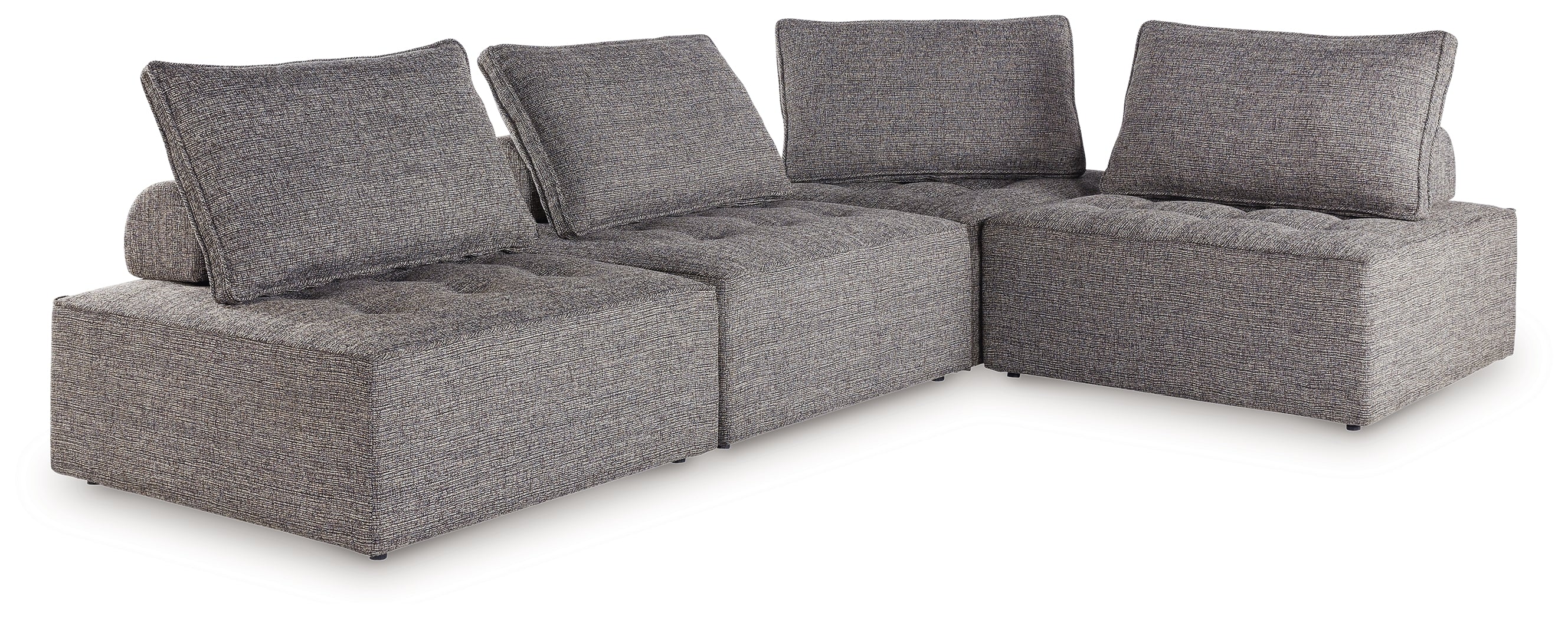 Bree Zee 4-Piece Outdoor Sectional with End Table in Brown - PKG018452