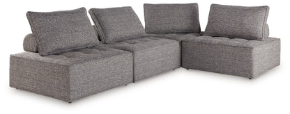 Bree Zee 4-Piece Outdoor Sectional with End Table in Brown - PKG018452