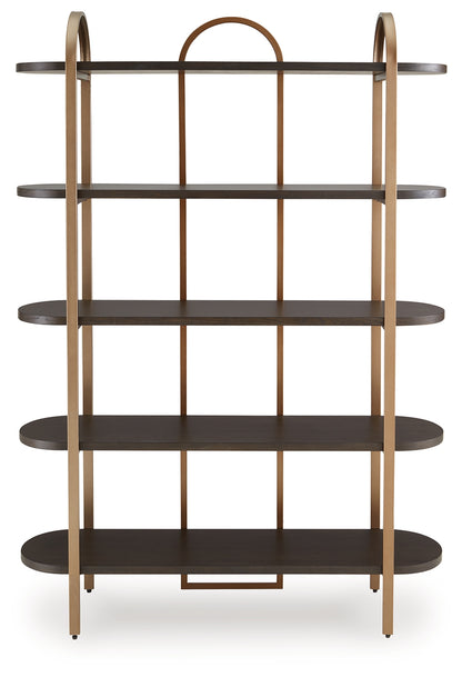 Brentmour Brown/Gold Finish Bookcase - A4000589