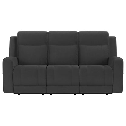 Brentwood 2-piece Upholstered Motion Reclining Sofa Set Black - 610284-S2