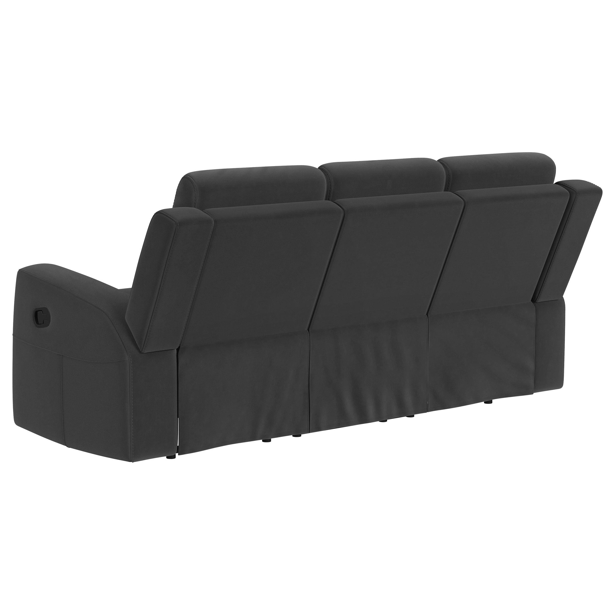 Brentwood 2-piece Upholstered Motion Reclining Sofa Set Black - 610284-S2