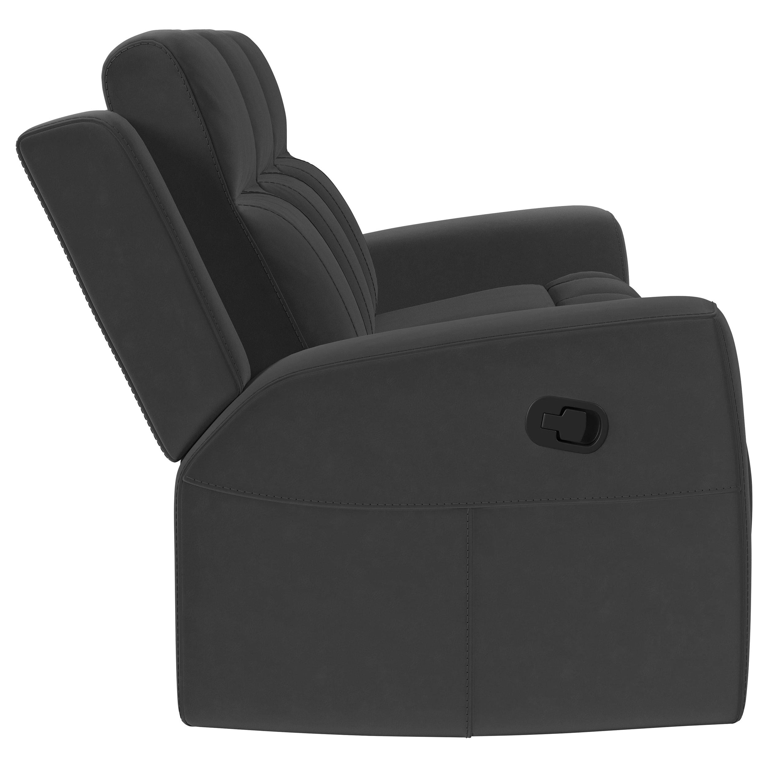 Brentwood 2-piece Upholstered Motion Reclining Sofa Set Black - 610284-S2