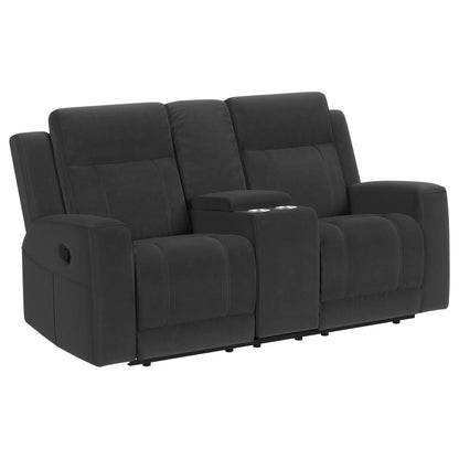 Brentwood 2-piece Upholstered Motion Reclining Sofa Set Black - 610284-S2