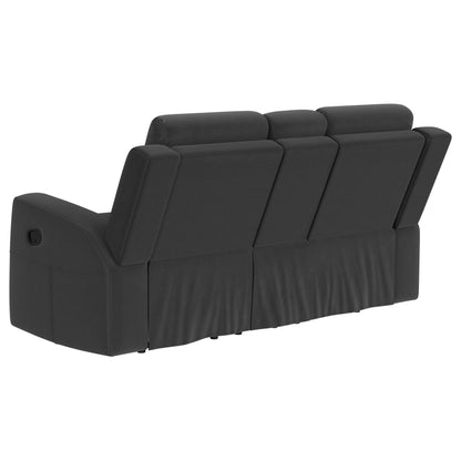 Brentwood 3-piece Upholstered Motion Reclining Sofa Set Black - 610284-S3