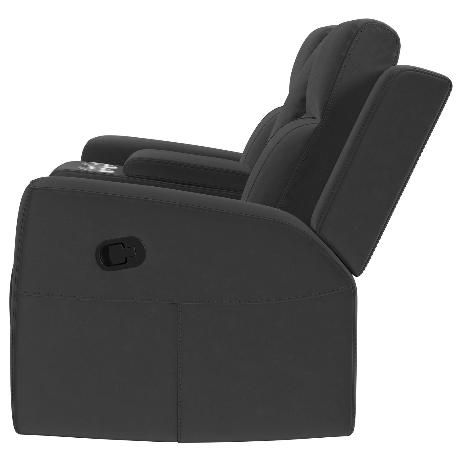 Brentwood Upholstered Motion Reclining Loveseat with Console Black - 610285
