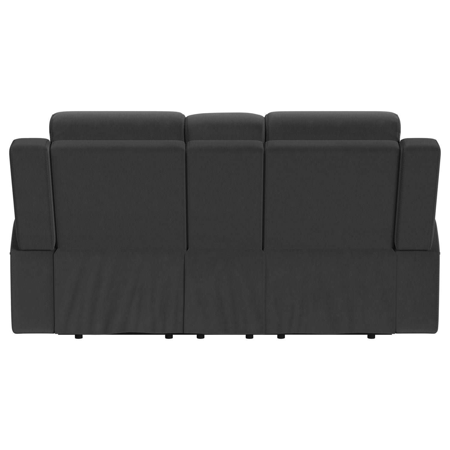 Brentwood Upholstered Motion Reclining Loveseat with Console Black - 610285
