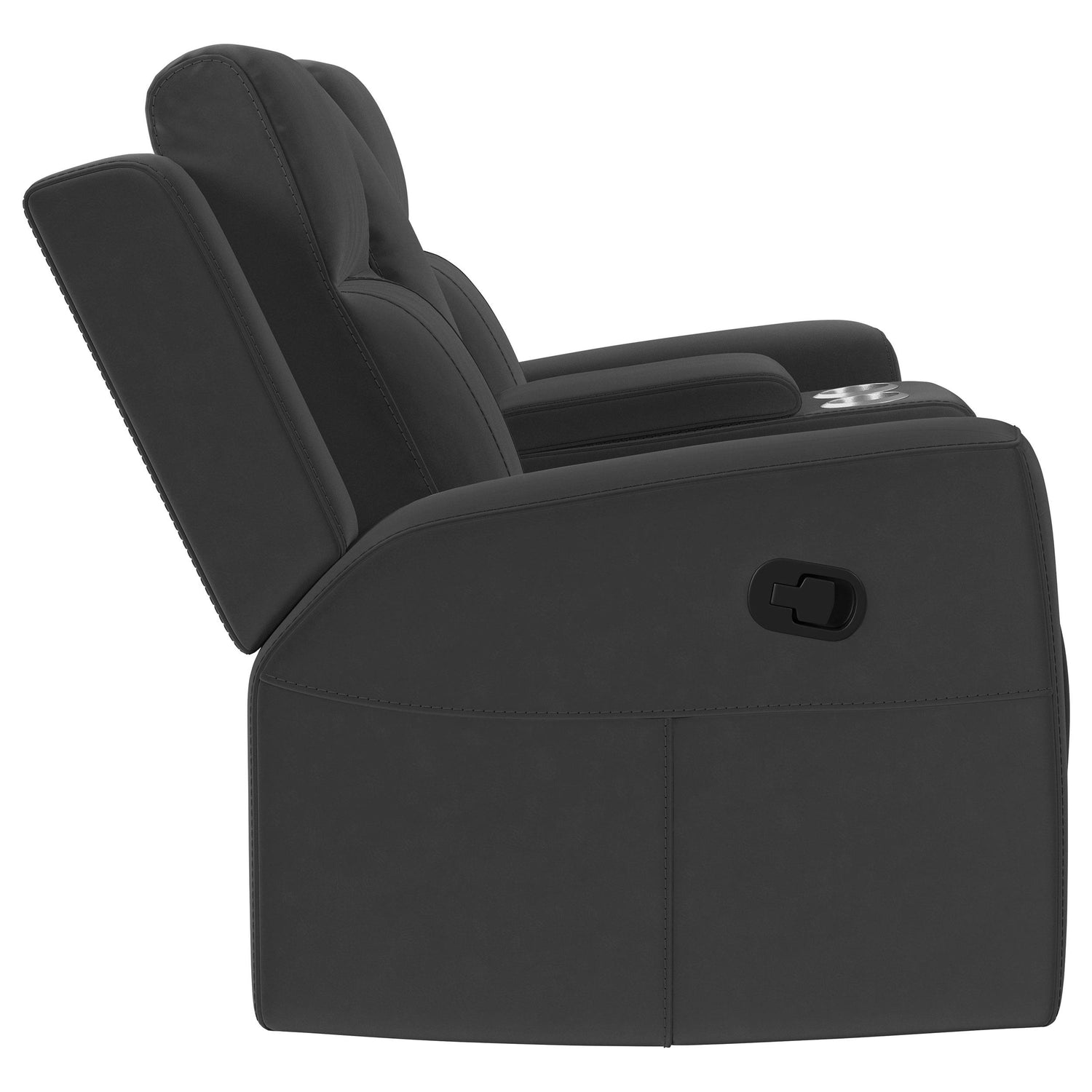 Brentwood Upholstered Motion Reclining Loveseat with Console Black - 610285