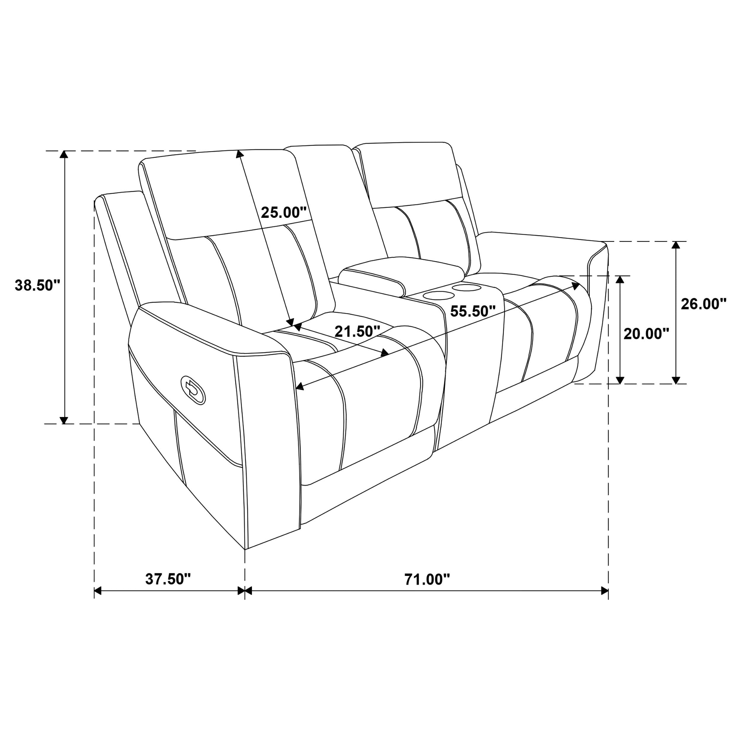 Brentwood Upholstered Motion Reclining Loveseat with Console Taupe - 610282