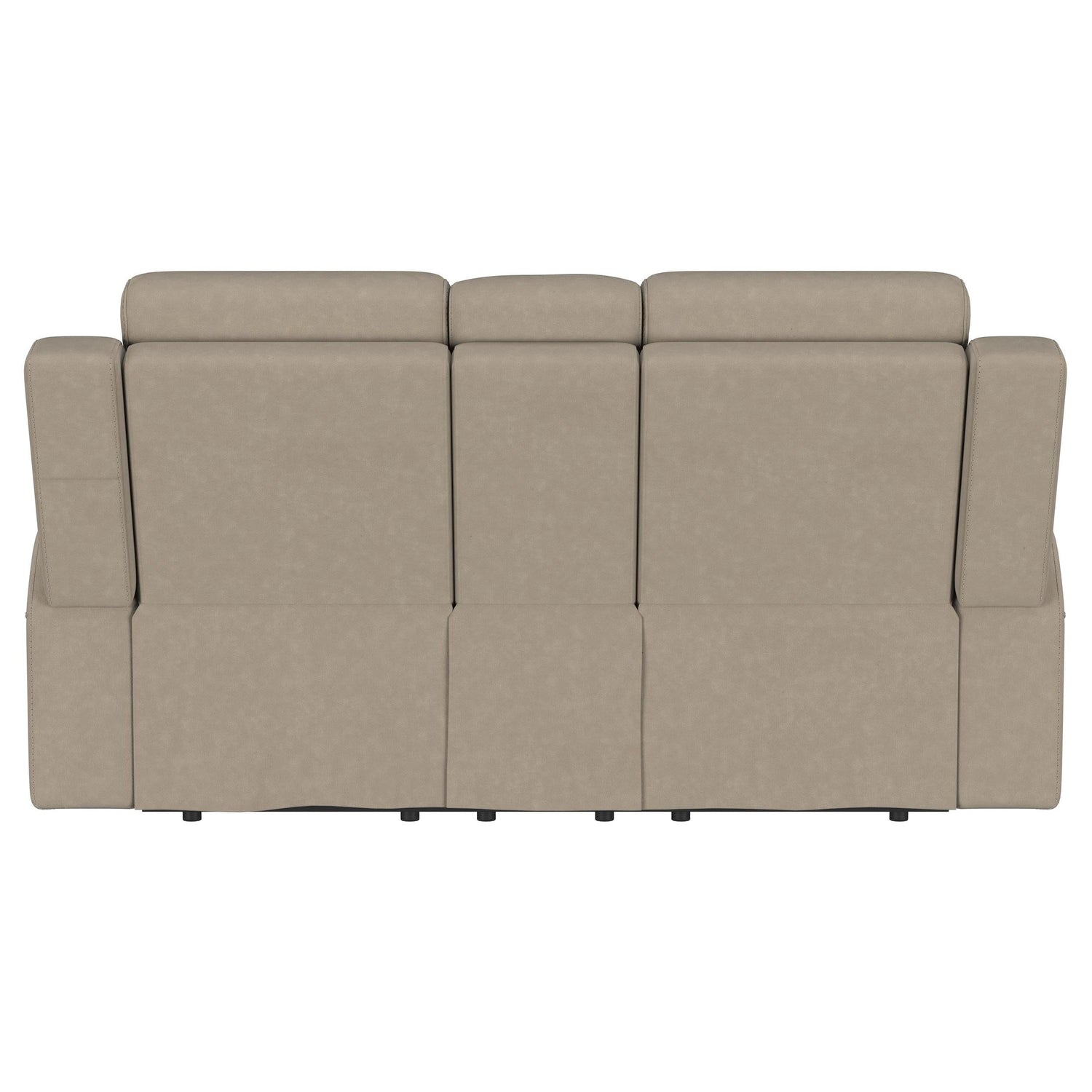 Brentwood Upholstered Motion Reclining Loveseat with Console Taupe - 610282
