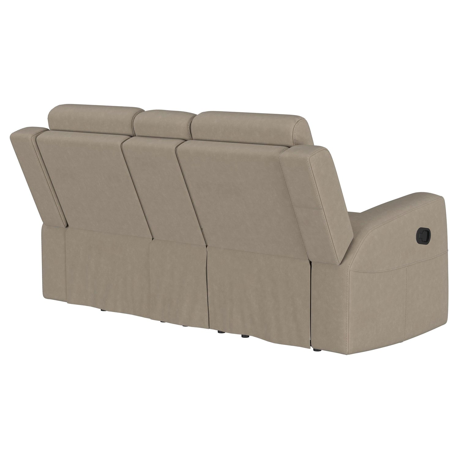 Brentwood Upholstered Motion Reclining Loveseat with Console Taupe - 610282