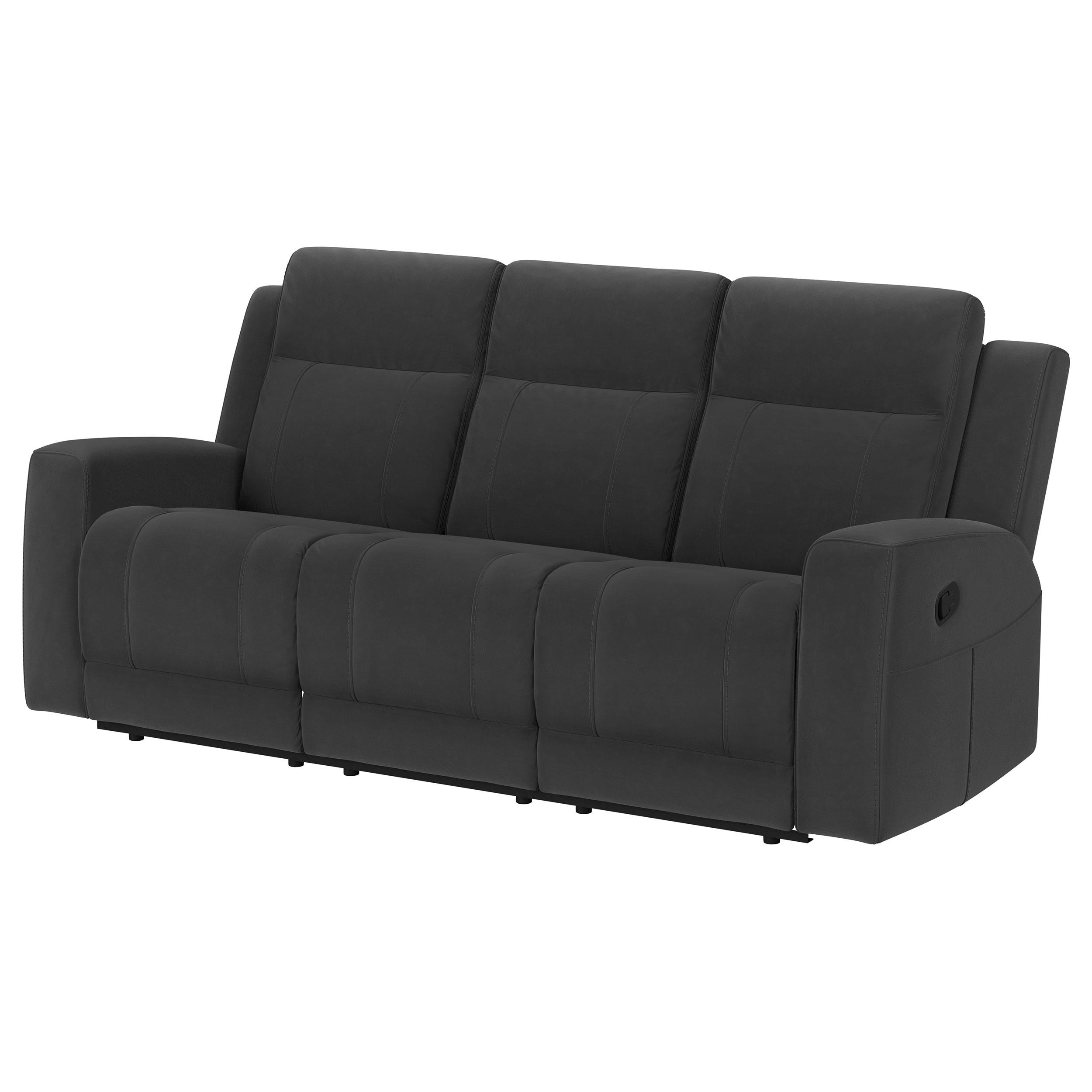 Brentwood Upholstered Motion Reclining Sofa Black - 610284