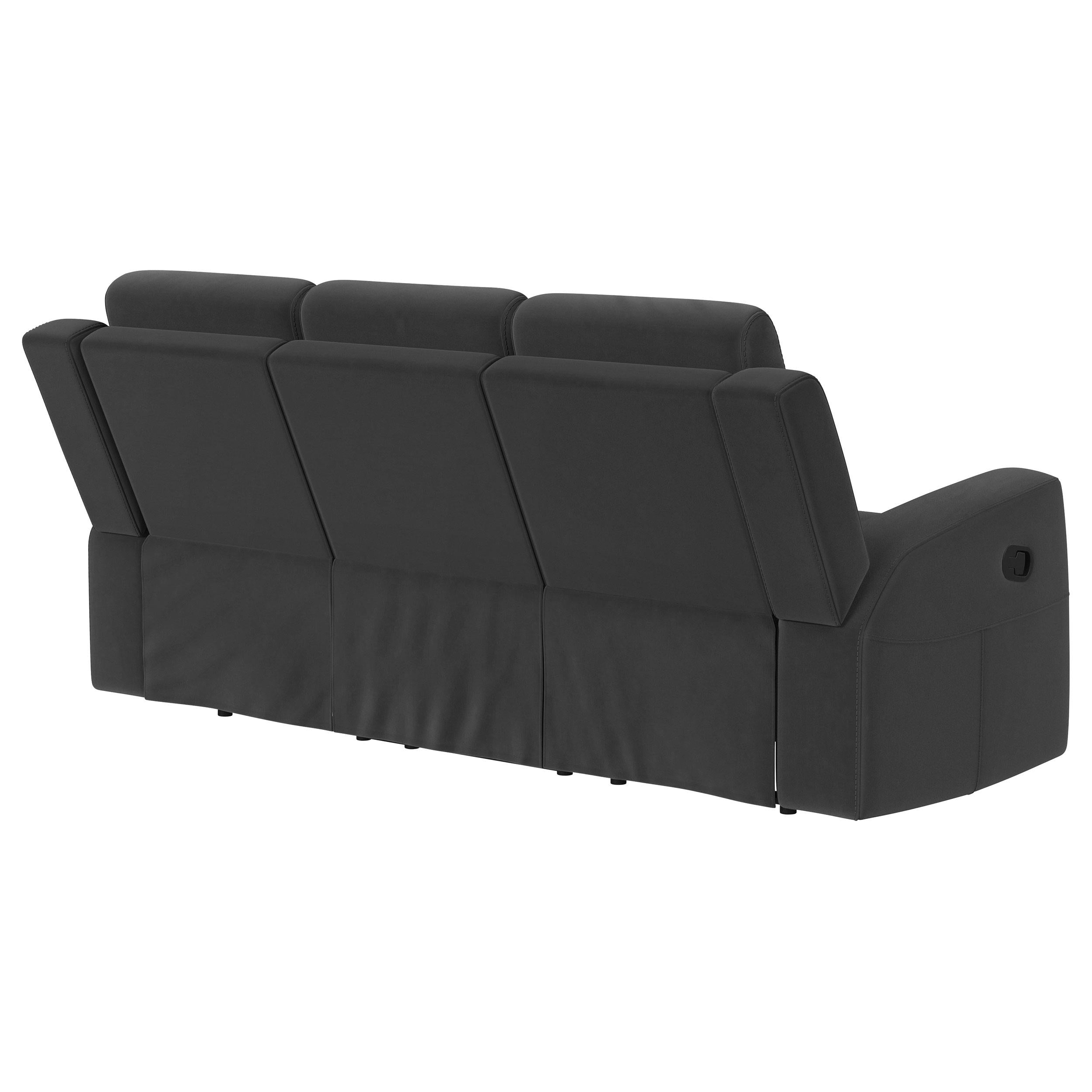 Brentwood Upholstered Motion Reclining Sofa Black - 610284