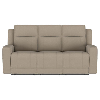 Brentwood Taupe Upholstered Motion Reclining Sofa from Coaster - Luna Furniture