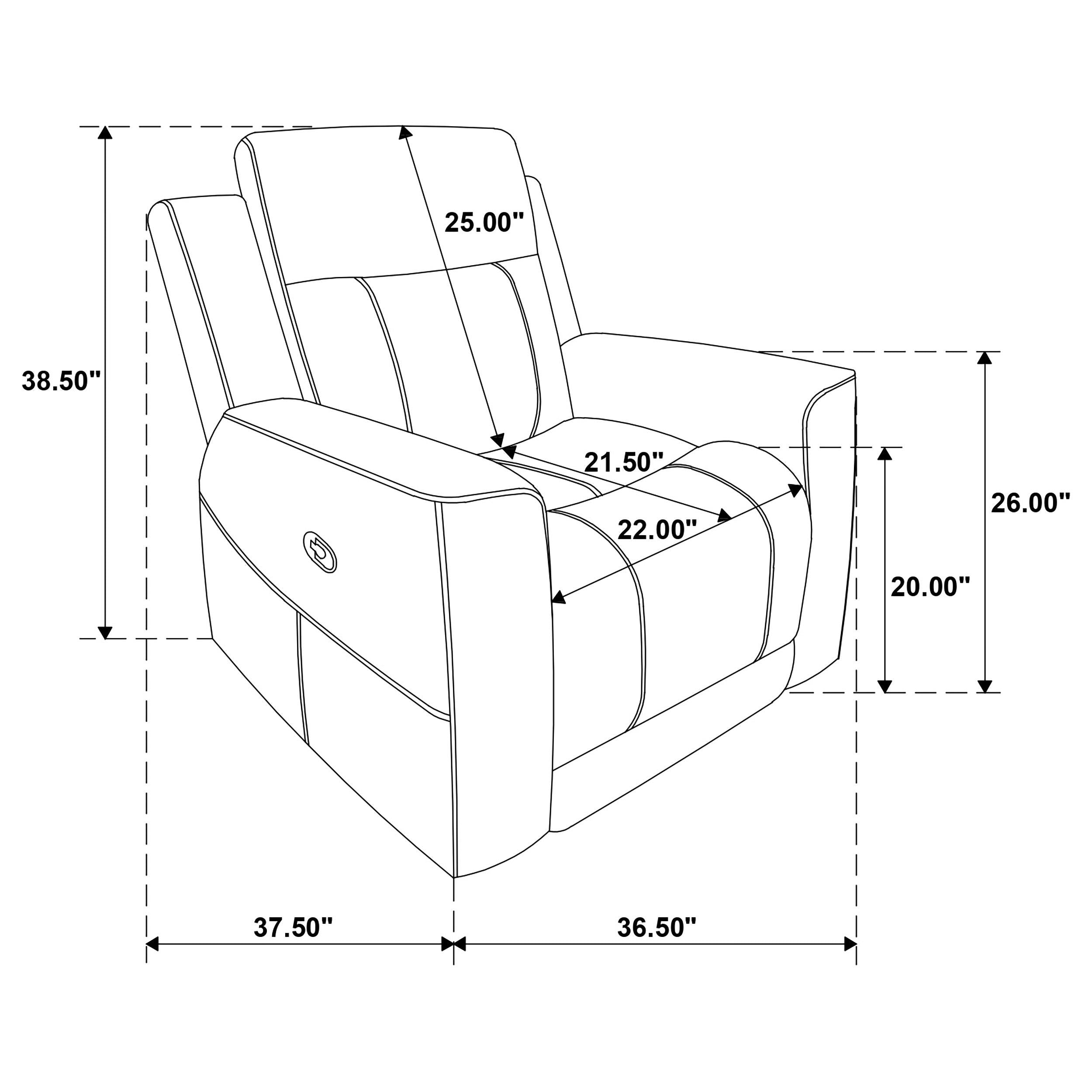 Brentwood Upholstered Recliner Chair Black - 610286