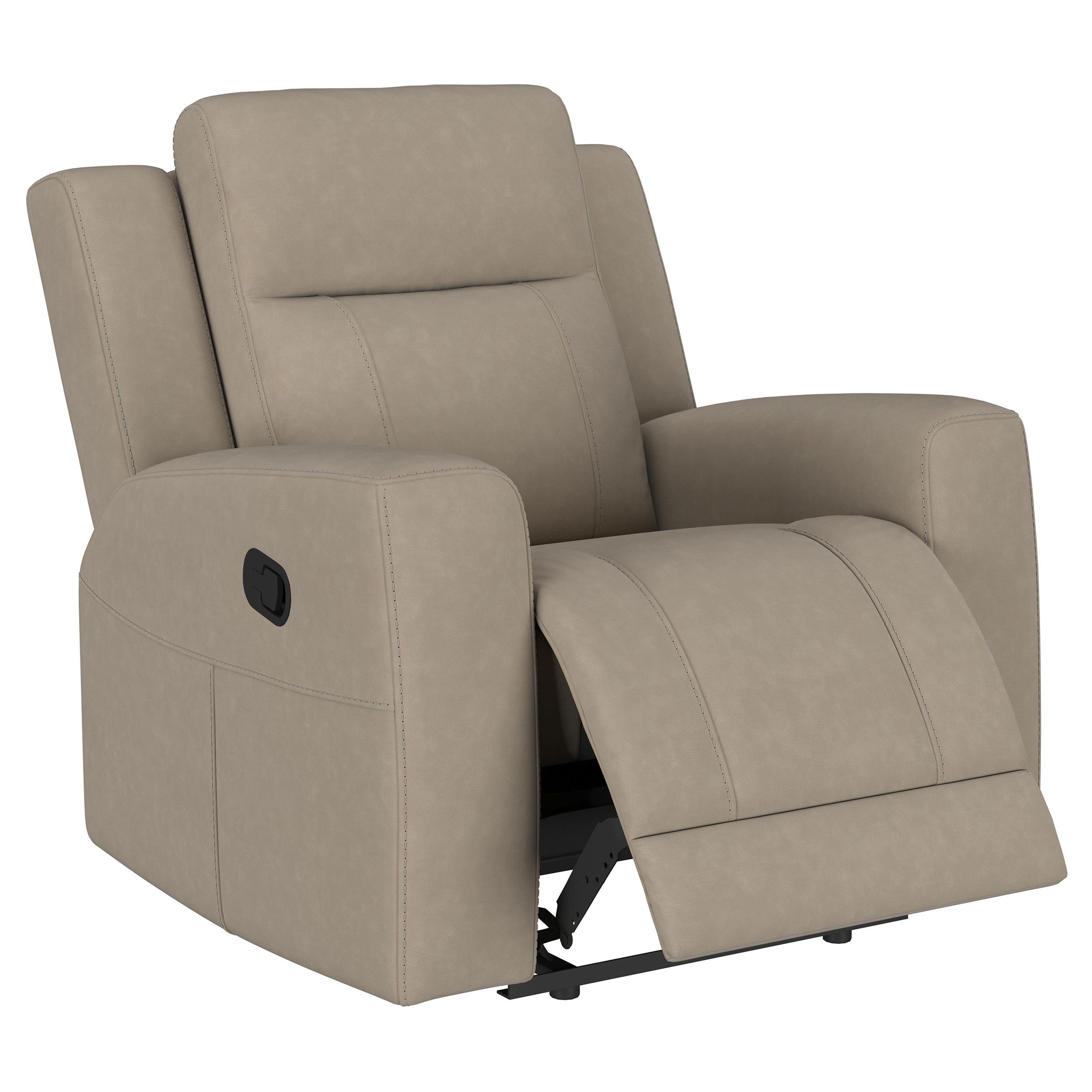 Brentwood Taupe Upholstered Recliner Chair from Coaster - Luna Furniture