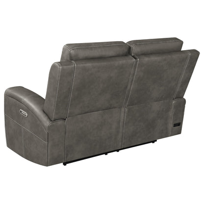 Brickston 2-piece Triple Power Reclining Sofa Set Charcoal - 603431PPP-S2